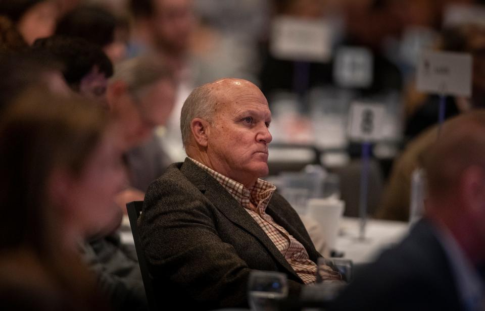 Listening to Brian Wesbury , Chief Economist for First Trust Advisors give his National Forecast during the 2024 Economic Forecast breakfast held at the RP Funding Center in Lakeland Fl. Thursday January 18,2024.
Ernst Peters/The Ledger