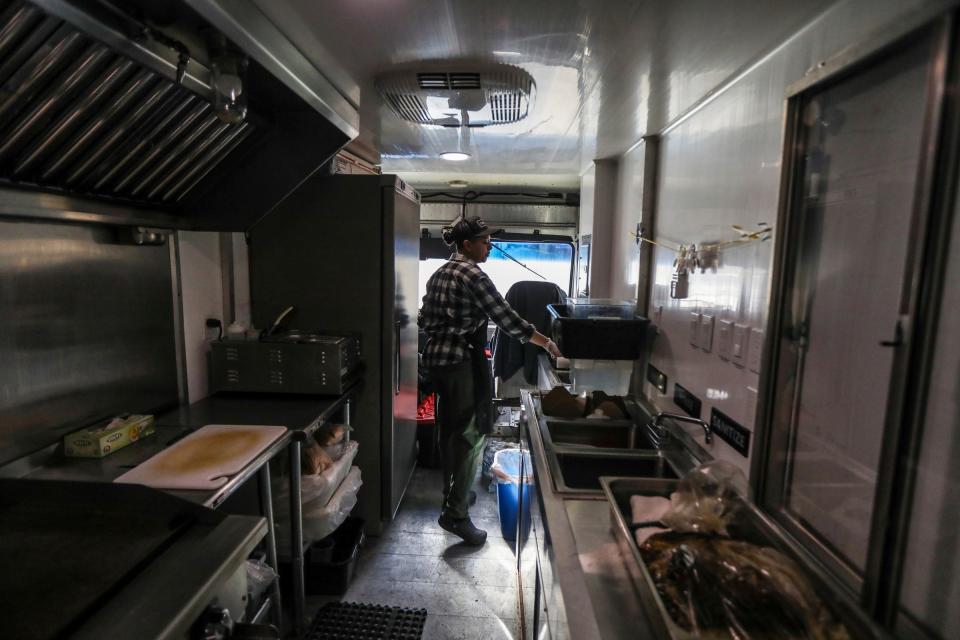 The interior of the Taco Hernandez food truck.