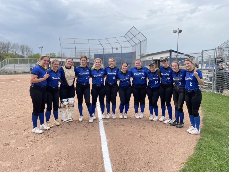 Haverling's softball team after a 10-inning, 1-0 win at Victor on Saturday, May 4, 2024.