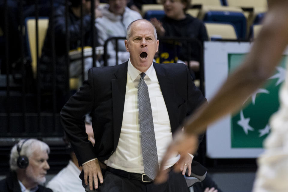 Colorado head coach Tad Boyle yells at a player during the first half of an NCAA college basketball game against California in Berkeley, Calif., Saturday, Dec. 31, 2022. (AP Photo/John Hefti)