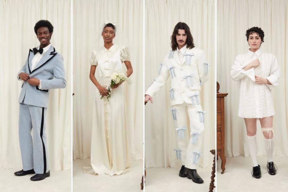 Tanner Fletcher’s debut bridal collection plays with expectations for traditional wedding garb, mixing classic styles with genre-defying fashion moments. Images: Courtesy of Tanner Fletcher