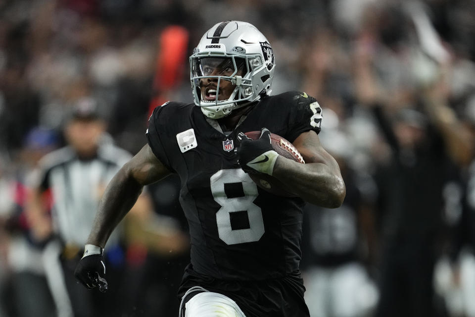 One of the first big decisions for the new Raiders regime will involve running back Josh Jacobs and whether or not to re-sign him. (Photo by Jeff Bottari/Getty Images)