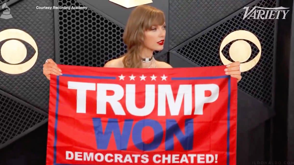 Fact Check Video Allegedly Shows Taylor Swift Holding a 'Trump Won