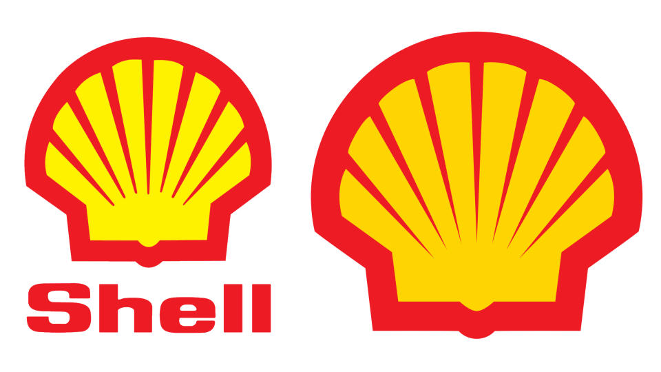 Shell textless logo before and after