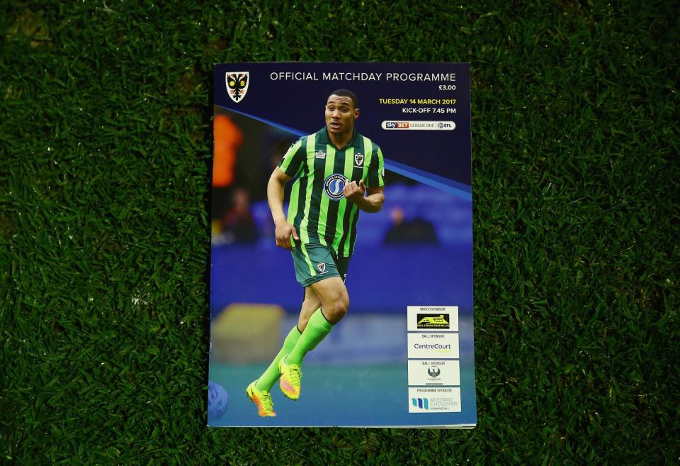 A matchday programme from a League One game in 2017. (Getty Images)