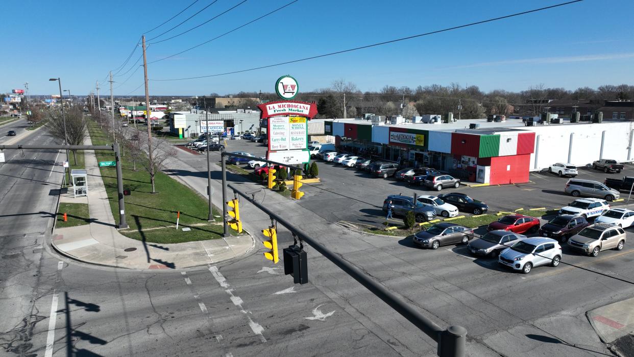 La Mega Michoacana Mexican Market, 2175 Morse Road in Columbus. Pieces of Ortega's vehicle were found in front of the bus stop on the left side of the image.
