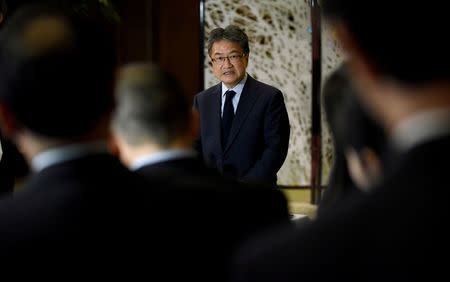 FILE PHOTO: U.S. Special Representative for North Korea Policy Joseph Yun answers questions from reporters following meeting with Japan and South Korea chief nuclear negotiators to talk about North Korean issues at the Iikuraguest house in Tokyo, Japan April 25, 2017. REUTERS/Toru Yamanaka/Pool/File Photo