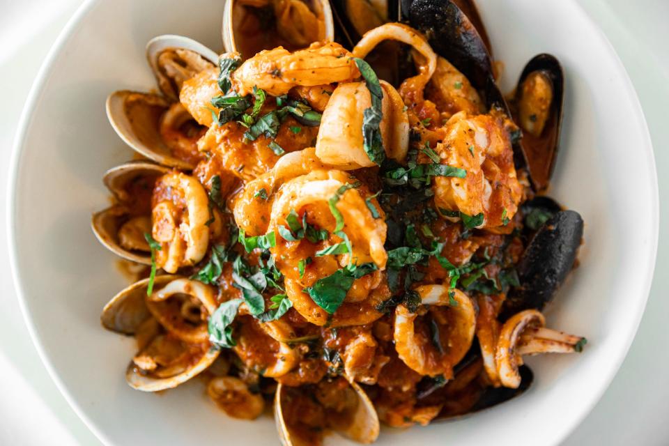 The seafood medley cioppino at Tomaso's.