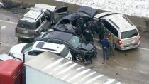 Fatal pileup on I-75 in Detroit.
