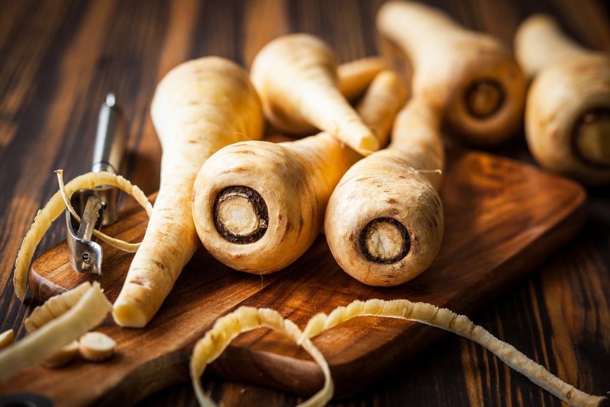 parsnip on wooden table