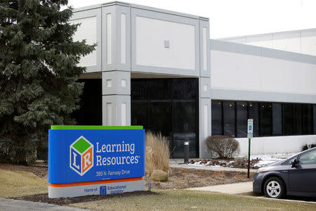 Toys 'R' Us vendor Learning Resources sign is displayed outside the warehouse in Vernon Hills, Illinois, U.S., March 16, 2018. REUTERS/Joshua Lott