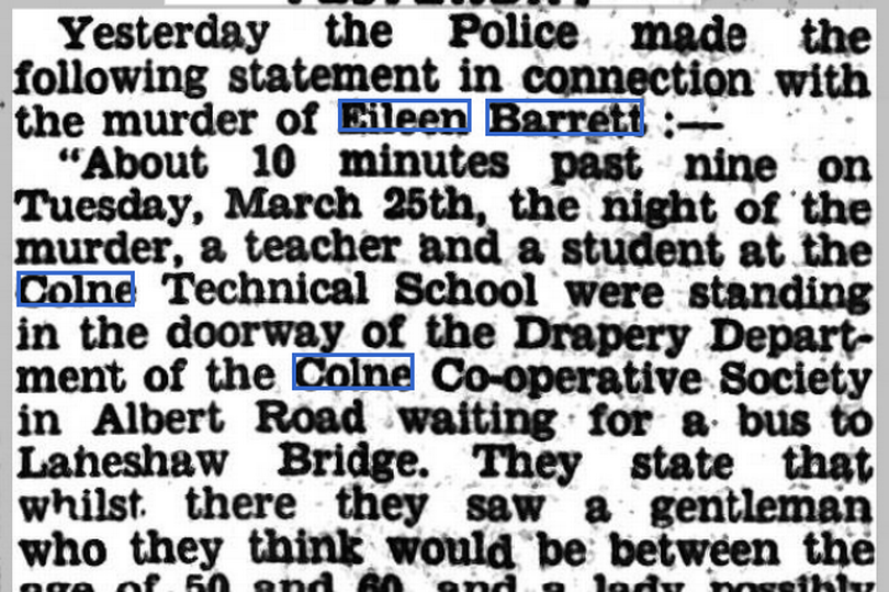 Police issued a statement asking for witnesses to the murder of Eileen Barrett