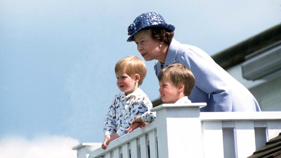 Looking after her great-grandsons