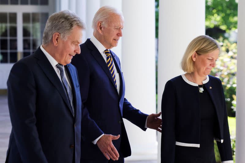 U.S. President Biden meets with Sweden's Prime Minister Andersson and Finland's President Niinisto in Washington