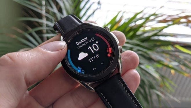 The Samsung Galaxy Watch 3, one of many pieces of tech on sale at Amazon, has a vibrant and responsive display.