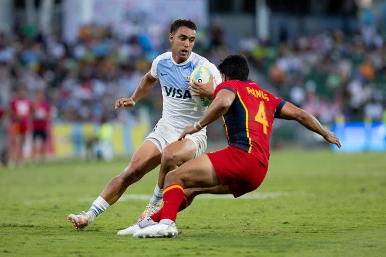 Joaquín Pellandini, de Pumas 7s, seleccionado que jugará contra Fiji y luego afrontará los cuartos de final del Seven de Vancouver.