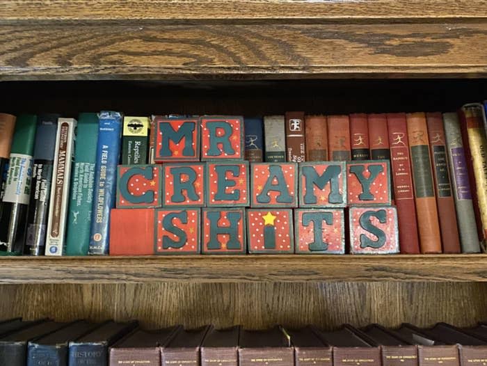 blocks that say Mr Creamy Shits