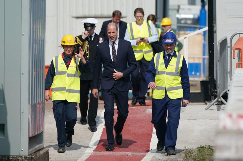 Prince William Honors Warship Construction Workers at the BAE Systems Shipyard in Glasgow, Scotland