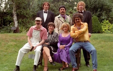 Arabella Weir (front row, second left) with the Fast Show crew - Credit: Sean Dempsey