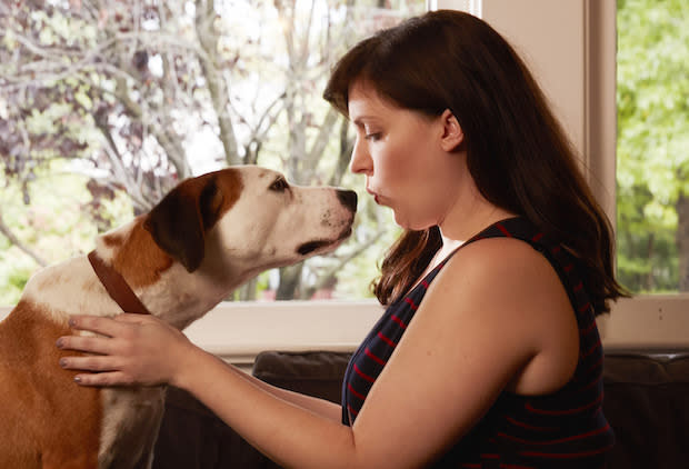 Allison Tolman as Nan and dog Ned as Martin in ABC's 'Downward Dog' (Photo: ABC/Craig Sjodin)