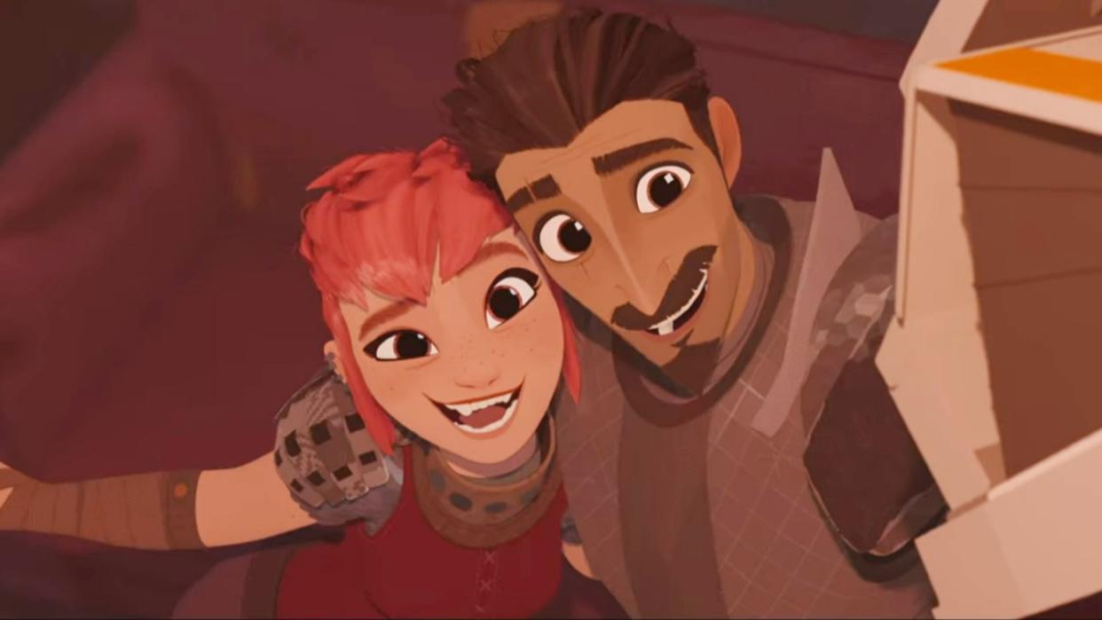  Chloe Grace Moretz and Riz Ahmed in Nimona. 