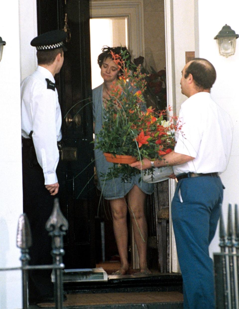 Cherie Blair answering the doorbell at Number 10 in 1997