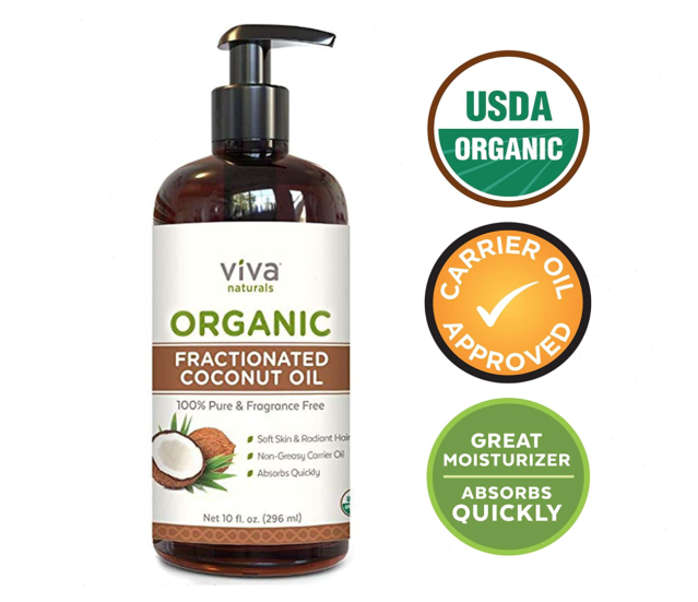 Viva Naturals Organic Fractionated Coconut Oil for Hair, Carrier Oil - 16 fl oz