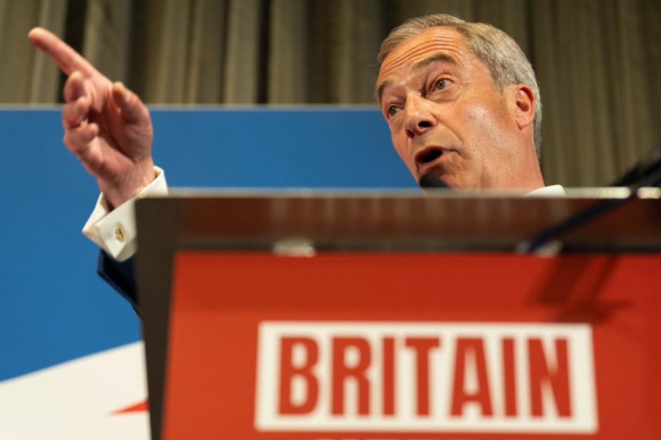 Nigel Farage during a press conference with Reform UK leader Richard Tice (James Manning/PA) (PA Wire)