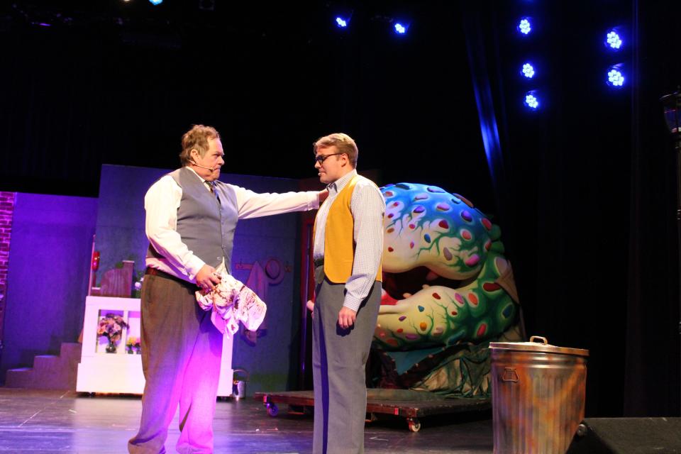 Sean McCall, left, and Kit Asfeldt are featured in the Four Corners Musical Theatre Company production of "Little Shop of Horrors" continuing Thursday, Oct. 26 through Sunday, Oct. 29 at the Farmington Civic Center.