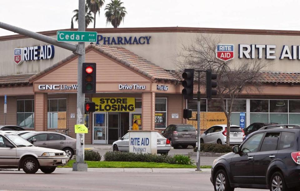 The Rite Aid store at Cedar and Shields avenues, photographed last month, has closed. ERIC PAUL ZAMORA/ezamora@fresnobee.com