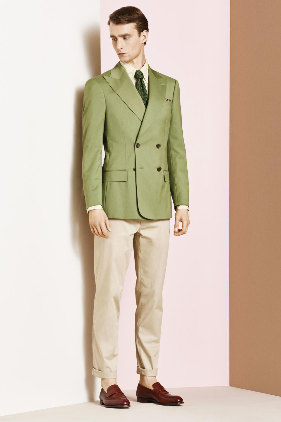 <p><strong>Richard James</strong></p><p>With such emphasis on heritage, London could risk being stuck in its ways, but contemporary tailor Richard James turns this notion on its head. The SS18 offering, entitled "Atlantic," took its cues from the bold work of U.S. artist Ellsworth Kelly and highlights the brand's inventive use of fresh, summery hues and premium cloths.</p><p>"We're a tailoring business, but we've always had a very modern attitude. We respect the heritage and traditions of Savile Row, but we have a more contemporary vision with our use of fabric and color," says the brand's Creative Director, Toby Lamb. Our favorite piece? We think this pistachio-green double-breasted jacket is right on the money. </p>