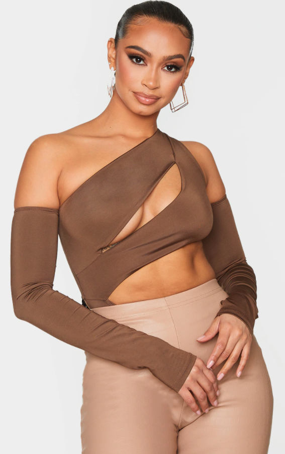 Pretty little Thing Slinky Bardot Cut Out Bodysuit