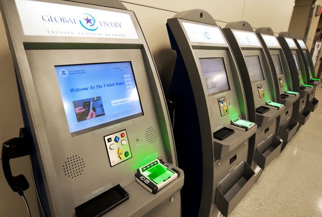 Global Entry kiosks allow international travelers to expedite the often slow Customs and Border Protection process upon returning to the U.S. (Photo: PAUL J. RICHARDS via Getty Images)