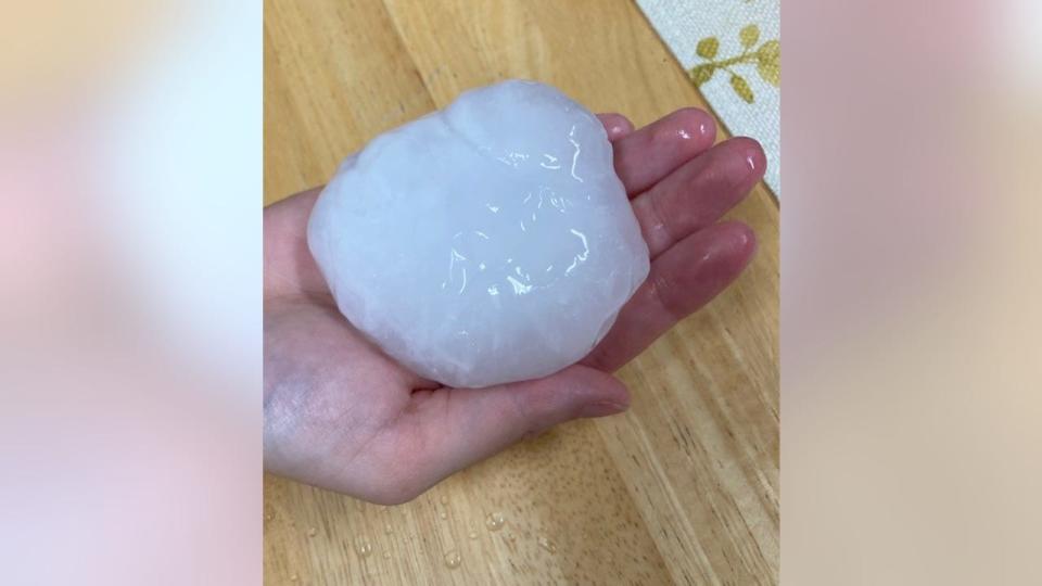 <div>Hail in Johnson City</div> <strong>(Connie Harrell)</strong>