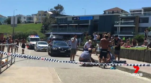 The Bondi bashing scene. Source: 7 News