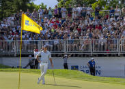 Rory McIlroy, of Northern Ireland, waits to putt on the 16th hole during the third round of the Canadian Open golf tournament in Toronto on Saturday, June 11, 2022. (Frank Gunn/The Canadian Press via AP)