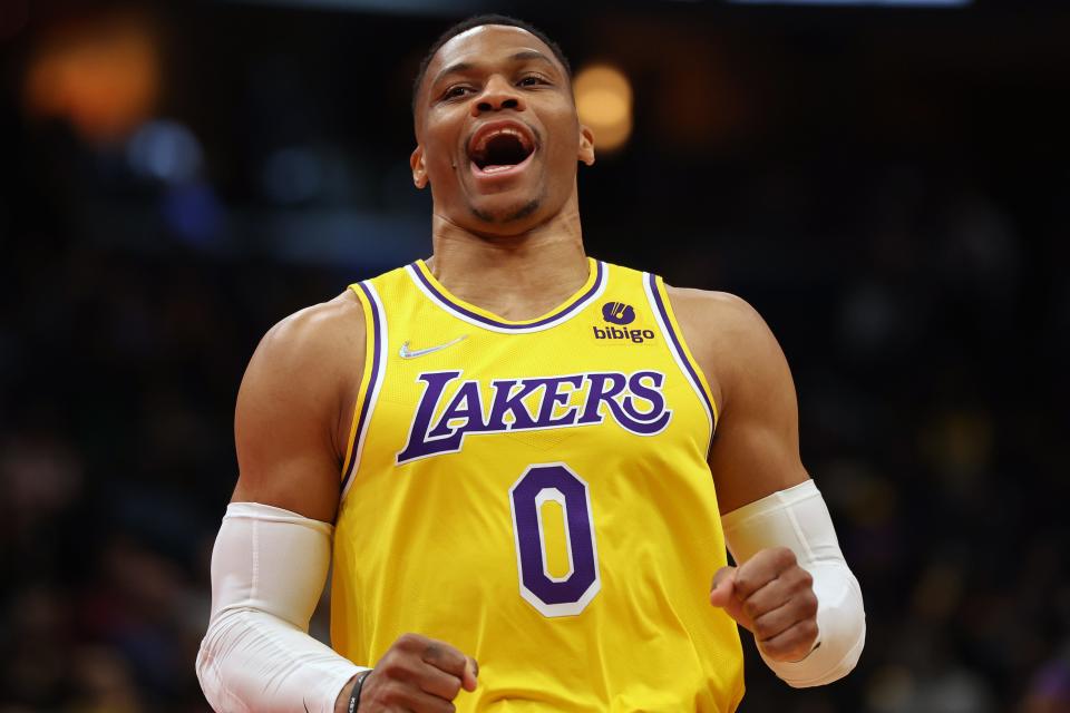 Russell Westbrook is averaging 18.1 points, 7.5 rebounds and 7.2 assists in his first season with the Lakers.