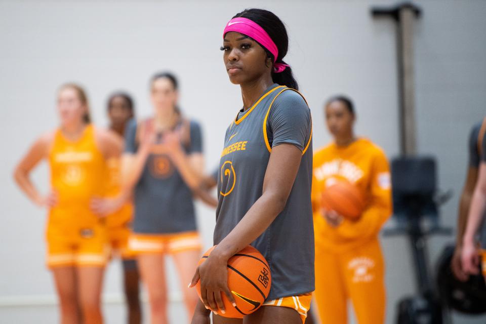 Tennessee forward Rickea Jackson (2) during the Lady Vols' first practice at Pratt Pavilion on the University of Tennessee campus in Knoxville on Tuesday, Sept. 27, 2022.