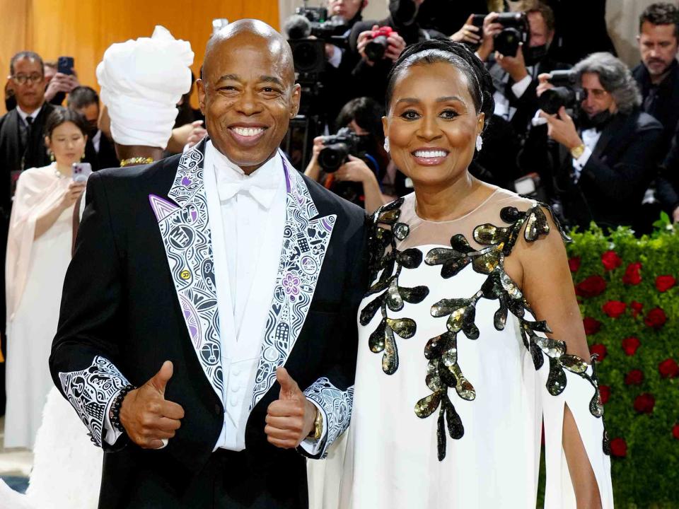 Jeff Kravitz/FilmMagic Eric Adams and Tracey Collins attend The 2022 Met Gala Celebrating "In America: An Anthology of Fashion" at The Metropolitan Museum of Art on May 02, 2022 in New York City.