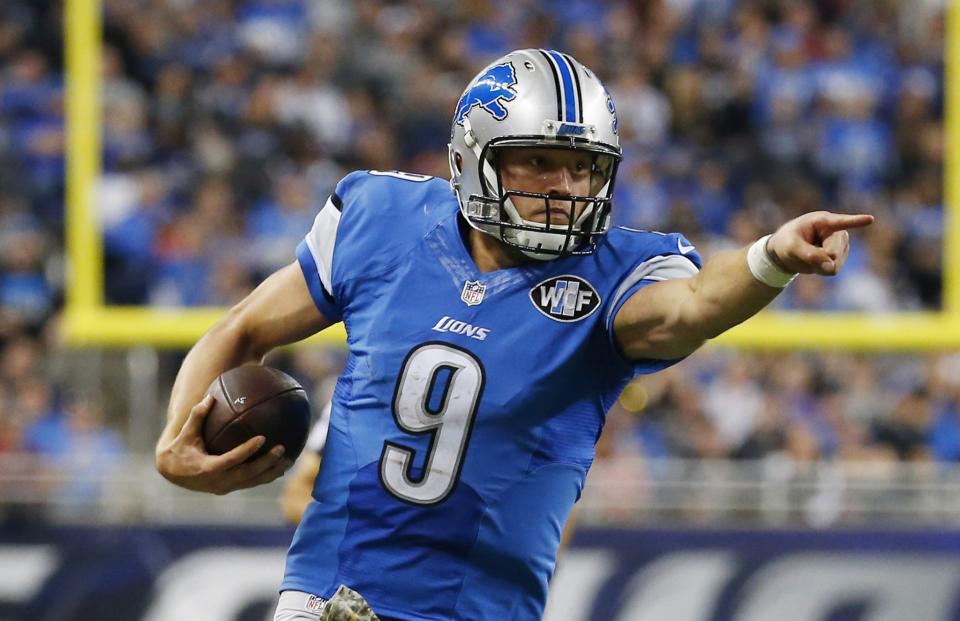 Matthew Stafford and the Detroit Lions find themselves in first place, despite not playing. (AP)