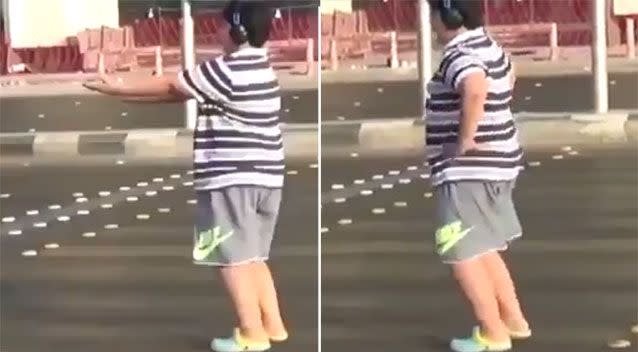 Video of the boy dancing went viral. Source: Twitter/ Ahmed Al Omran