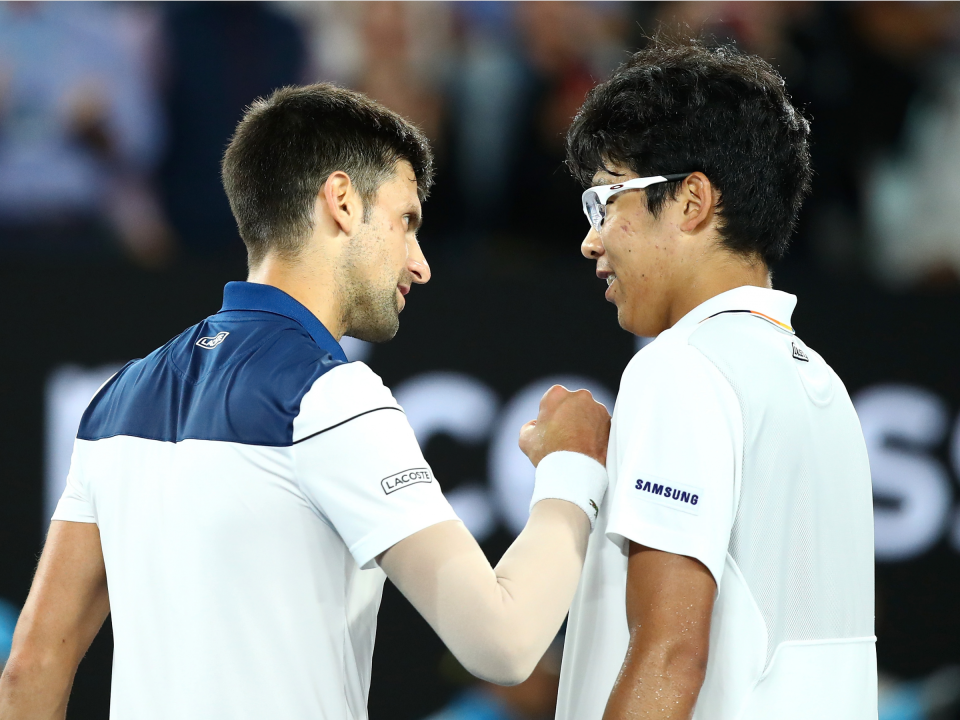 Chung Hyeon and Novak Djokovic