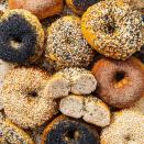 <p>There's nothing better than waking up to fresh bagels and when it's your own hard work? Even better. One batch of dough can turn into everything, poppy seed, sesame seed, cinnamon sugar, or any of your favorite bagels! <br><br>Get the <strong><a href="https://www.delish.com/cooking/recipe-ideas/a30324798/homemade-bagel-recipe/" rel="nofollow noopener" target="_blank" data-ylk="slk:Homemade Bagels recipe;elm:context_link;itc:0;sec:content-canvas" class="link ">Homemade Bagels recipe</a></strong>. </p>