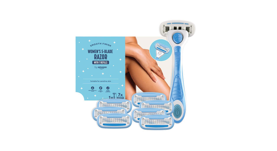 Each blade head on this razor has a lubrication strip to prevent irritation. 