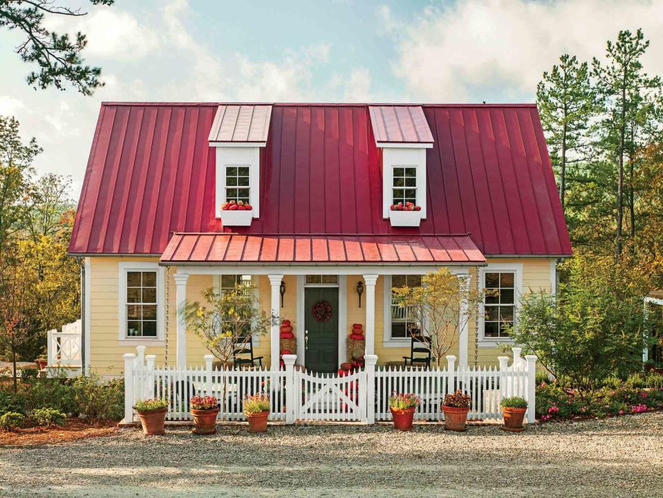 Small Farmhouse with Red Tin Roof