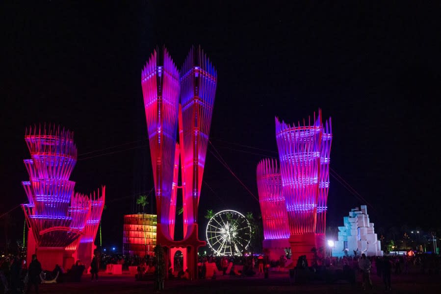 INDIO, CALIFORNIA – APRIL 14: (FOR EDITORIAL USE ONLY) A view of the atmosphere at the 2024 Coachella Valley Music and Arts Festival at Empire Polo Club on April 14, 2024 in Indio, California. (Photo by Emma McIntyre/Getty Images for Coachella)