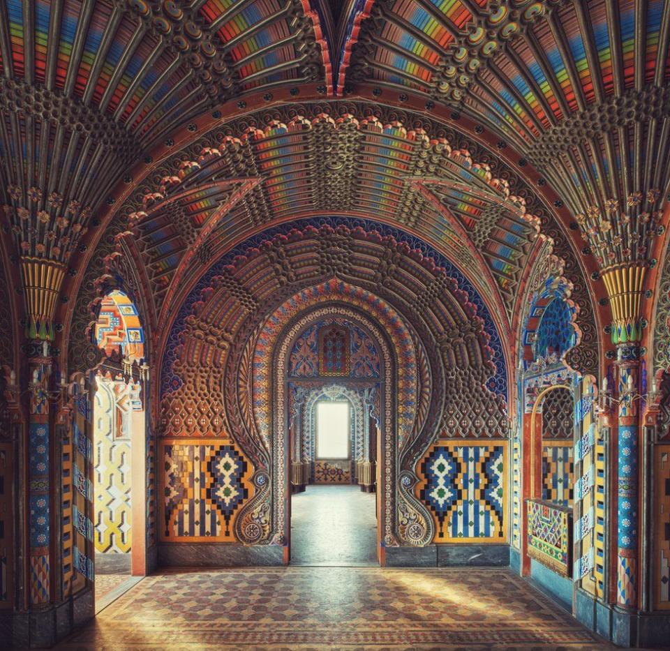 <p>Bright colours and intricate patterns mesh together in the typical Moorish style – but the building is in fact a castle in Italy. (Gina Soden) </p>