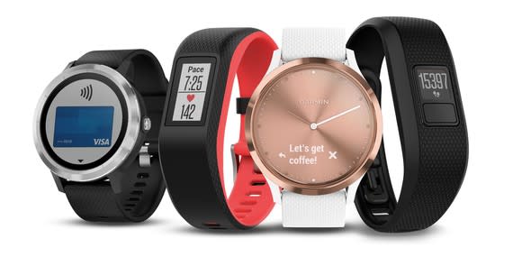 Garmin family of watches and trackers