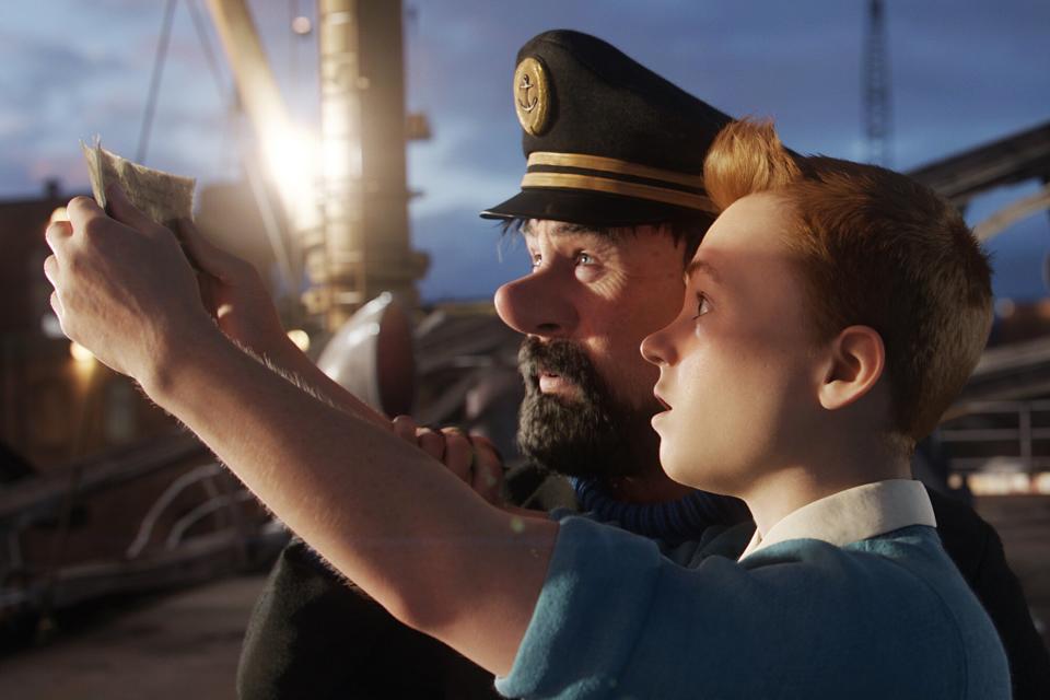 Captain Haddock (voice: Andy Serkis) and Tintin (voice: Jamie Bell) in 'The Adventures of Tintin'