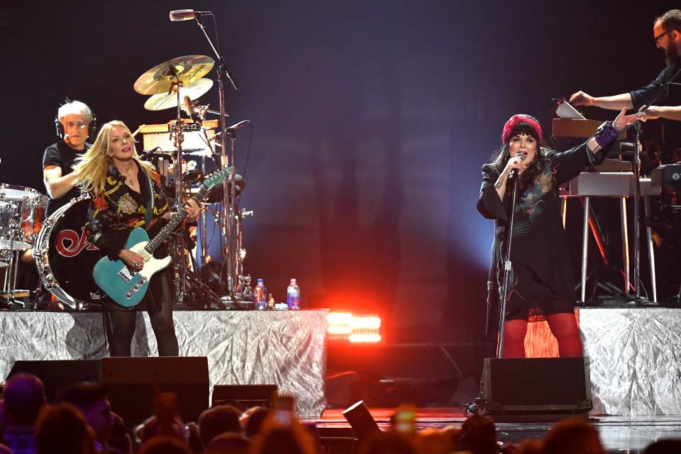 Nancy Wilson and Ann Wilson of Heart perform onstage during the 2019 iHeartRadio Music Festival at T-Mobile Arena on September 20, 2019 in Las Vegas.